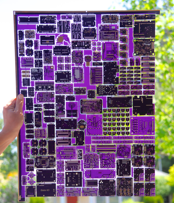 A purple OSH Park PCB